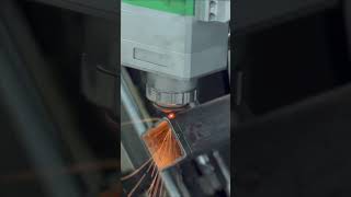 Laser tube cutting machine cutting square tube [upl. by Odlawso]