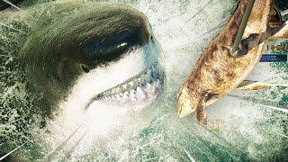 MEGALODON EATS MOSASAURUS  All Aquatics Skins Feeding amp Battling Jurassic World Evolution 2 HD [upl. by Nnairahs]