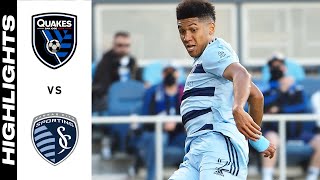 HIGHLIGHTS San Jose Earthquakes vs Sporting Kansas City  May 22 2021 [upl. by Nostets]