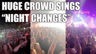 Huge crowd sings quotNight Changes TikTok Trend” at Ushuaïa Ibiza 2022 [upl. by Sioux]