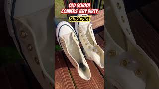 How to clean Old school converse very dirty with hot water and soap 🧼 2024 [upl. by Arlen369]