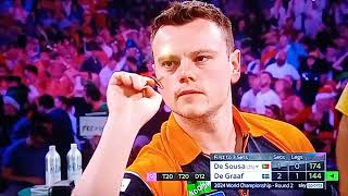 Jeffrey de Graaf broke 9 Darter  World Championship Darts 2024 [upl. by Llekcir949]