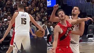 Nikola Jokic RUBS his NOSE and CASUALLY DOMINATES the Toronto Raptors defense  Raptors x Nuggets [upl. by Airual]