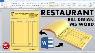 Printable Restaurant Bill Design in Ms Word Tutorial [upl. by Thorbert]