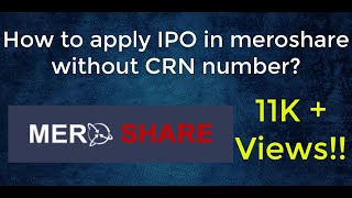 How to apply ipo in meroshare without crn number  Find correct crn number by yourself [upl. by Rehpitsirhc493]