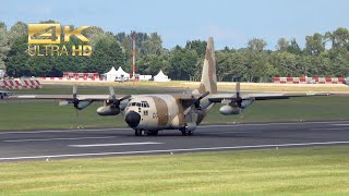 Lockheed C130H Hercules from the Royal Moroccan Air Force CNAOG departure RAF Fairford RIAT 2024 [upl. by Naresh]