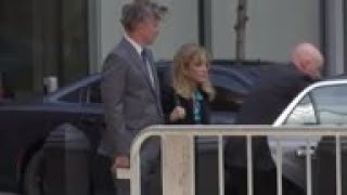 Actress Felicity Huffman arrives at Boston court [upl. by Yllrebmik674]