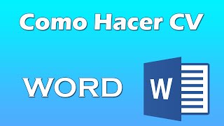 Como hacer un curriculum en word [upl. by Macfadyn]