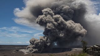 Hawaiis Kilauea volcano explodes spewing ash in air [upl. by Sinaj]