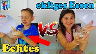 REAL FOOD VS Disgusting FOOD  ECHTES ESSEN vs EKLIGES ESSEN  Family Fun Angie und Levis Kinder [upl. by Akeit]