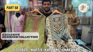 Designer Premium Partywear Fabulous Silk Crepe Kaftan Coords Suits amp Sharara Part57 [upl. by Lairbag528]