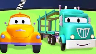 Tom The Tow Truck with the Car Carrier and their friends in Car City  Trucks cartoon for kids [upl. by Rehpotsirhc41]