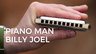 Piano Man by Billy Joel Beginner Harmonica Lesson  Free Tabs [upl. by Brothers29]