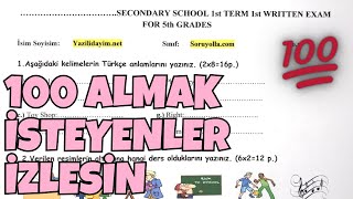 5Sınıf İngilizce 1Dönem 1Yazılı [upl. by Kallman]