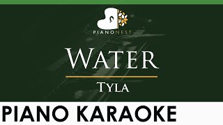 Tyla  Water  LOWER Key Piano Karaoke Instrumental [upl. by Lilhak]