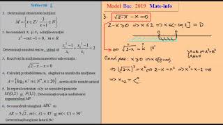 Model oficial de subiect bacalaureat 2019 mateinfo [upl. by Meggi]