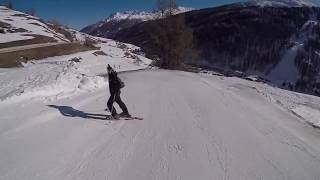 Skiing from Mt Fraiteve to Sestriere Borgata  Vialattea Italy [upl. by Annaoi]