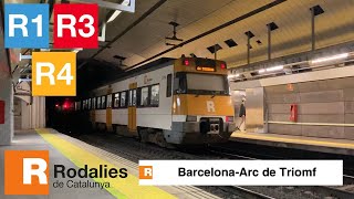 Circulaciones Rodalies de Catalunya por Arc de Triomf [upl. by Caassi]