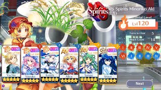 Touhou Lostword Global  Divergent Spirits Minoriko Aki L1 Lvl 120  Clear [upl. by Aztinad]