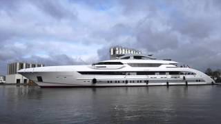 The launch of Heesens Galactica Super Nova superyacht [upl. by Firmin971]