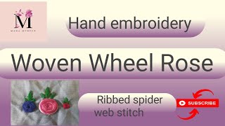 Ripped spider web stitch Woven Wheel Rose [upl. by Enyad629]