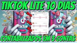 TIKTOK LITE CONTABILIZANDO DÉCIMO DIA EM 3 CONTAS [upl. by Corty]