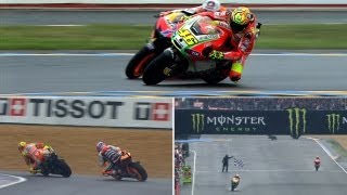 Best Battles of 2012 Valentino Rossi vs Casey Stoner in Le Mans [upl. by Hodgson]