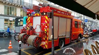 Pompiers de Paris FPT en urgence Paris Fire Dept Engines Responding [upl. by Alur]