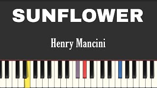 Henry Mancini  Sunflower  Easy Piano Tutorial With Sheet [upl. by Gut707]