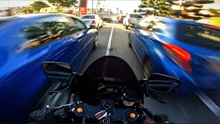 RAW YZFR7 URBAN STREETS  YAMAHA R7 2022 AKRAPOVIC POV 4K [upl. by Revert]