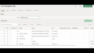 Menu Bar List Navigation Bar Assign Link Page amp URL to Menu Bar Open URL to New Tab in Oracle Apex [upl. by Enilekaj784]