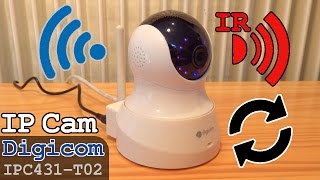 Digicom IPC431 T02 IP Cam WiFi HD IR Motorized  Unboxing Setup Configuration Test [upl. by Anal553]