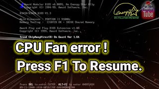 CPU Fan Error  veja como resolver [upl. by Elvina824]