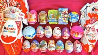 20 Surprise Eggs Unboxing Kinder Maxi The Smurfs Cars Dora Peppa Pig Barbie [upl. by Adnirb343]