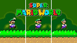 Super Mario World  Versions Comparison Playing as Luigi [upl. by Bozovich49]