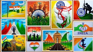 17 best paintings for Independence dayRepublic day drawing competitiondrawing competition ideas [upl. by Croix]