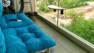 DIY  Balcony Railing Table  with 15  Ikea hack [upl. by Nikolaus372]