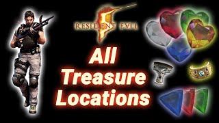 Resident Evil 5  All Treasure Locations HD Guide [upl. by Drofliw182]