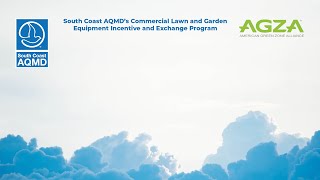 SCAQMD COMMERCIAL ELECTRIC LAWN AND GARDEN eLampG EQUIPMENT INCENTIVE amp EXCHANGE PROGRAM WEBINAR [upl. by Covell308]