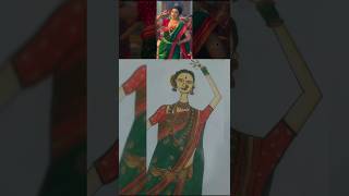 मदनमंजिरी ❤️💫 Phullwanti मदनमंजिरी prajaktamali ytshort saree drawing shortsfeed [upl. by Enyawd]