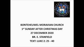 BONTEHEUWEL MORAVIAN CHURCH SUNDAY SERVICE 27 DECEMBER [upl. by Oiramrej]