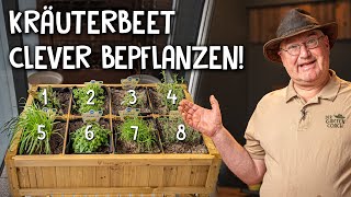 8 Kräuter in einem Hochbeet 🌿  Kräuterbeet bepflanzen für Balkon amp Terrasse [upl. by Peoples]