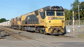 Australian Trains Townsville Sulphuric Acid quotTankTrainquot 21Jun14 [upl. by Pump347]