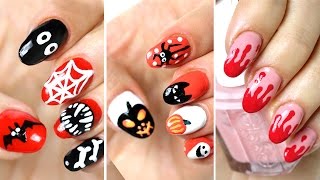 Tuto nail art dHalloween ★ Manucure facile a faire ★ 11 idées déco ongles [upl. by Aronoh]