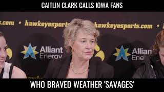 Caitlin Clark Calls Iowa Fans Savages caitlinclark [upl. by Walt591]