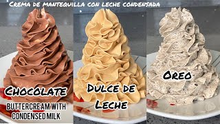 Crema de mantequilla con leche condensadaButtercream with condensed milk [upl. by Otho]