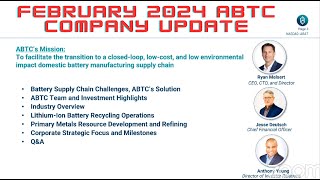 ABTC Company Update  American Battery Technology Company ABAT ABML ABTC [upl. by Raviv]