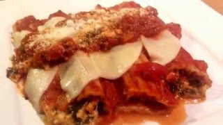 MANICOTTI A LOS TRES QUESOS CON ESPINACAS  CANELONES  CANNELLONI [upl. by Yennor118]