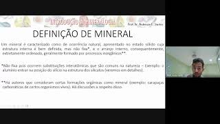 Aula 01 Introdução a Mineralogia [upl. by Everson292]