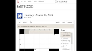 The Atlantic Crossword 10102024 [upl. by Quiteri40]